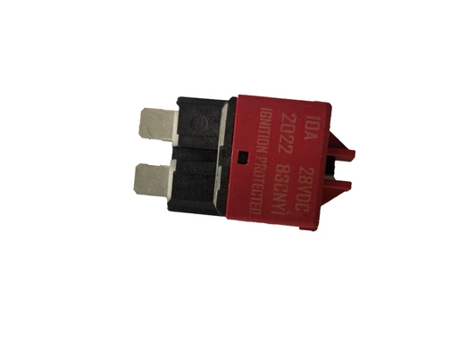 लाल रीसेट करने योग्य सर्किट ब्रेकर ब्लेड फ्यूज 28VDC 5A रेटेड वर्तमान