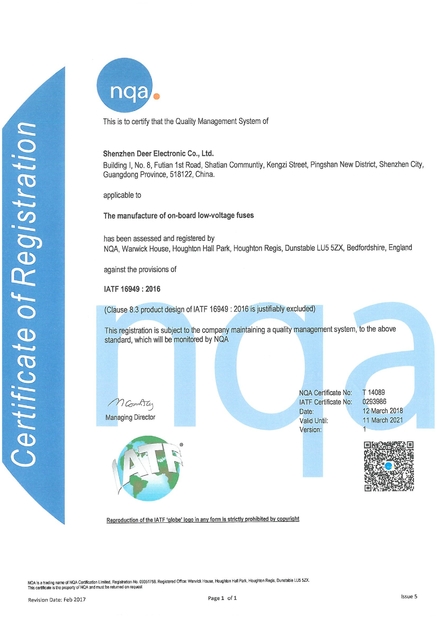 चीन Dissmann | Global Expert Fuse for EV | HEV | Photovoltaic | Battery | Energy Storage Solutions प्रमाणपत्र